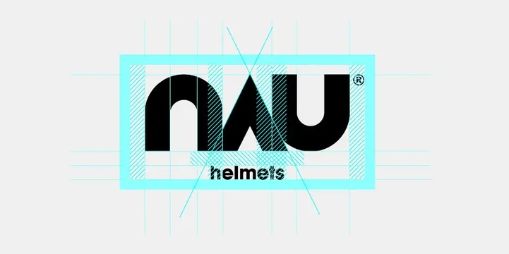 NAU Helmets Logo, minimal, geometric, high-contrast