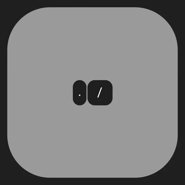 Minimal app icon on squircle, minimal, flat, monochrome