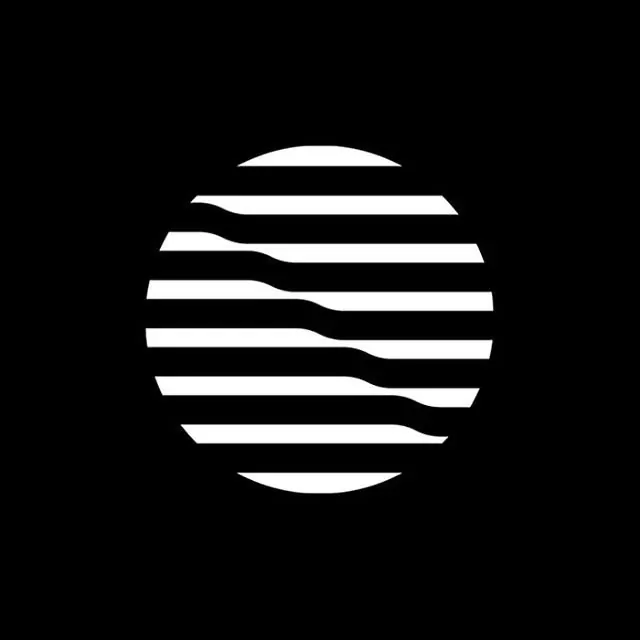 Circular Striped Graphic, minimal, geometric, monochrome