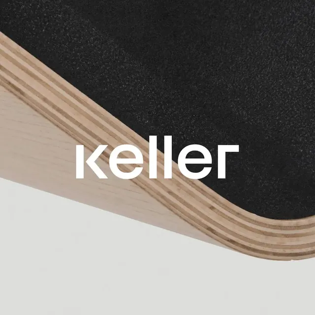 Keller logo, minimal, geometric, light