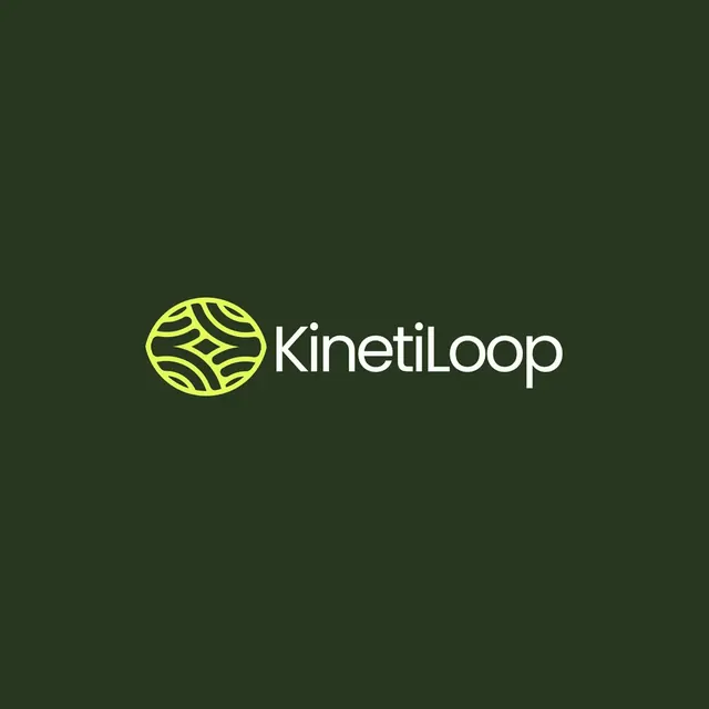 KinetiLoop logo, geometric, minimal, warm