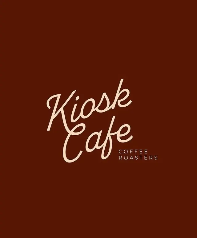 Kiosk Cafe logo, luxury, line-art, light