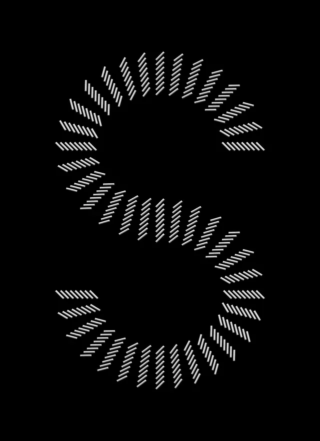 Abstract S Monogram, minimal, geometric, monochrome