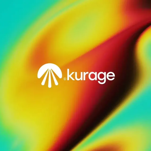 Kurage logo, geometric, minimal, light