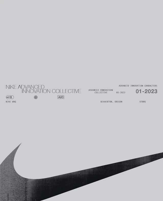 Nike Innovation Collective Identity, minimal, swiss, monochrome