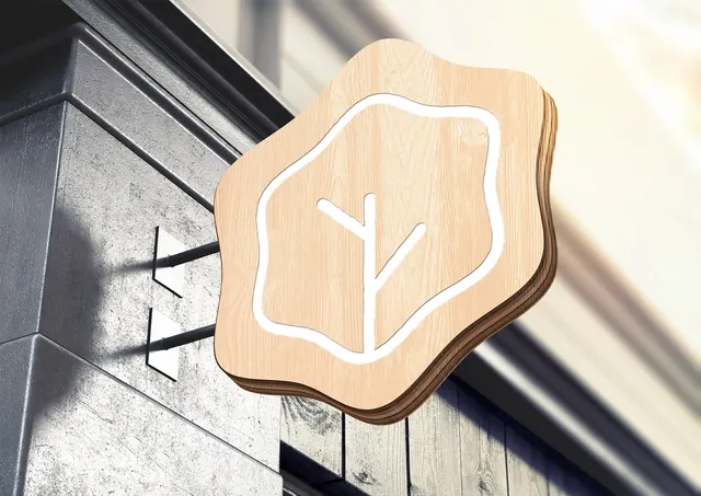 Liv Salad wooden blade sign, organic, minimal, warm