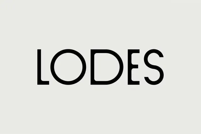 Lodes logo, geometric, minimal, dark
