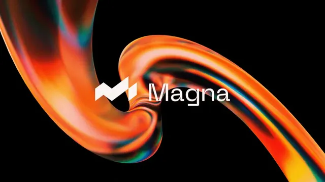 Magna logo, geometric, minimal, light