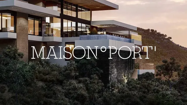 MaisonPort logo, minimal, luxury, light