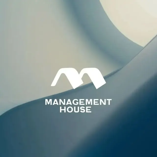 Management House logo, geometric, minimal, light