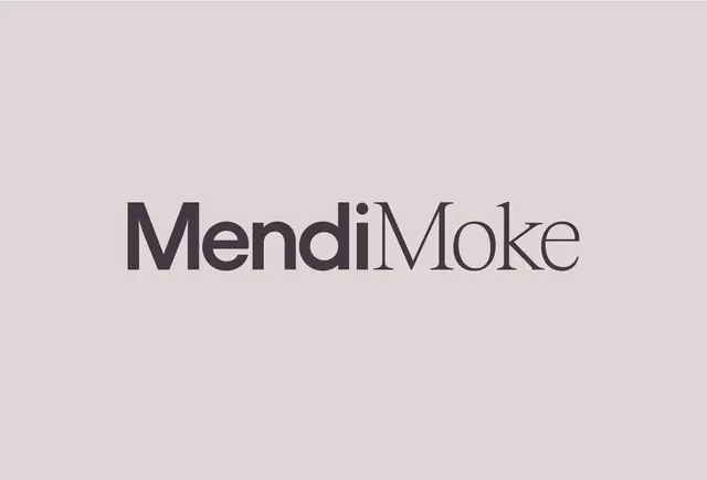 Mendi Moke logo, luxury, minimal, dark