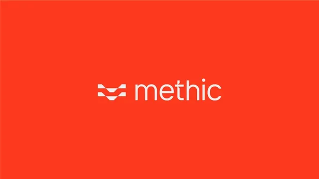 Methic logo, geometric, minimal, light