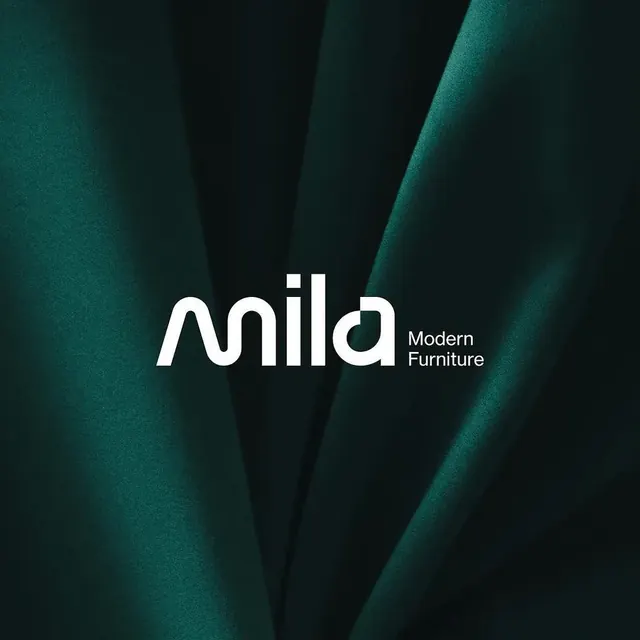 Mila logo, geometric, minimal, light