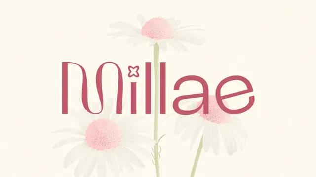 Millae logo, minimal, luxury, warm