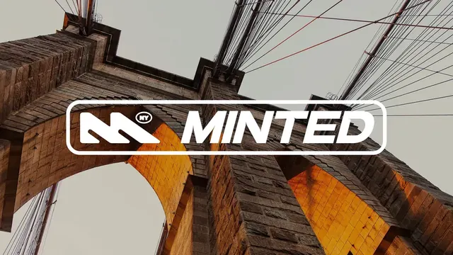 Minted New York logo, geometric, minimal, light