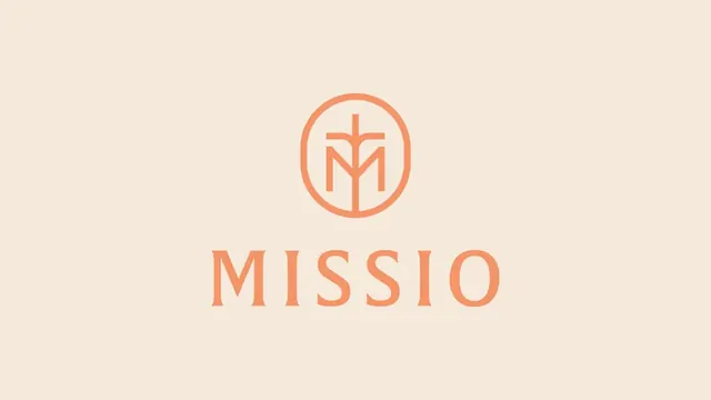 Missio logo, geometric, minimal, warm