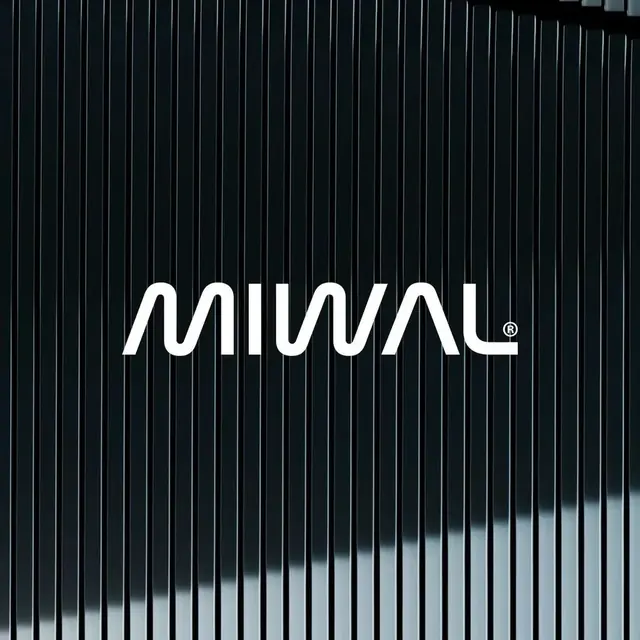 Miwal logo, minimal, geometric, light