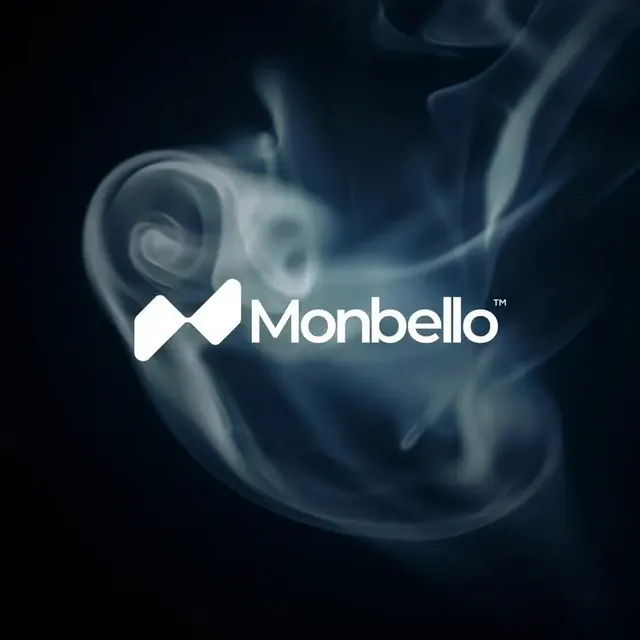 Monbello logo, geometric, minimal, light