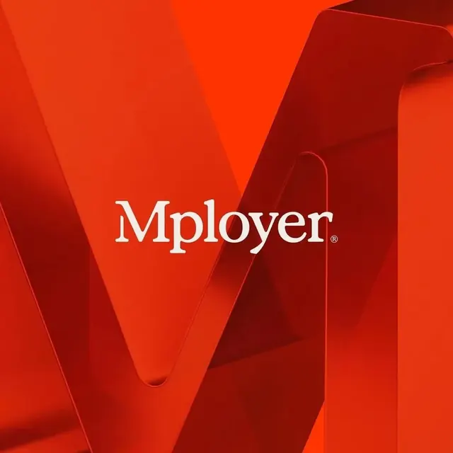 Mployer logo, luxury, light