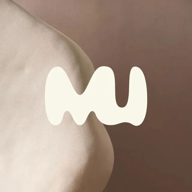 MU logo, geometric, minimal, light