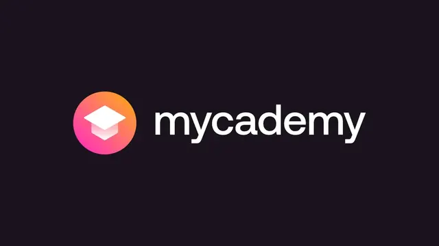Mycademy logo, geometric, minimal, warm