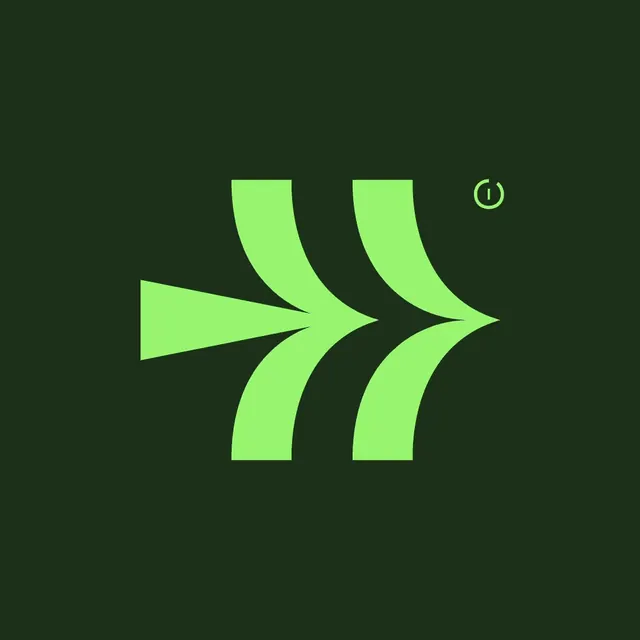 Natural Innovations chevron mark, geometric, minimal, dark