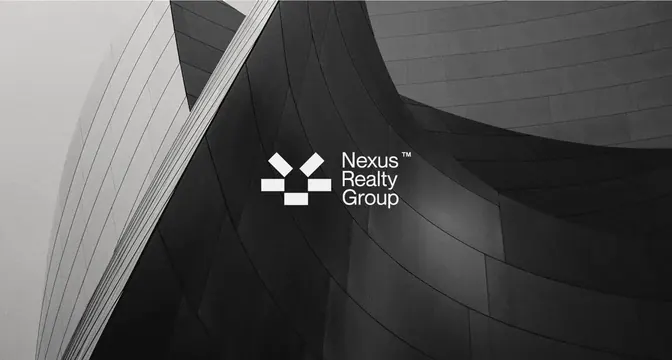 Nexus Realty Group logo, geometric, minimal, light
