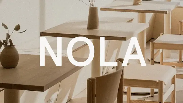 Nola logo, geometric, minimal, light