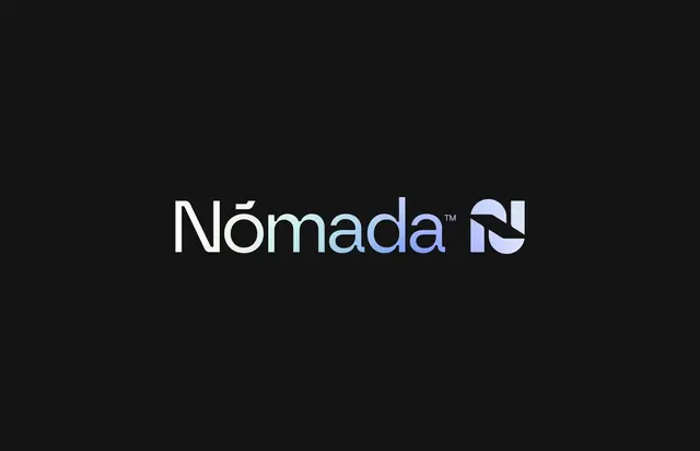 Nómada logo, geometric, minimal, light