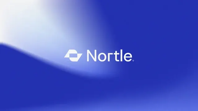 Nortle logo, geometric, minimal, light