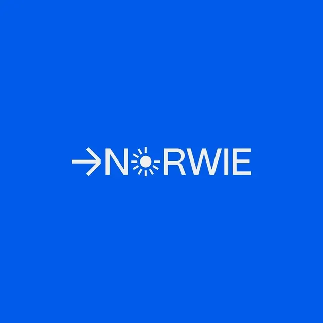 Norwie logo, geometric, minimal, light