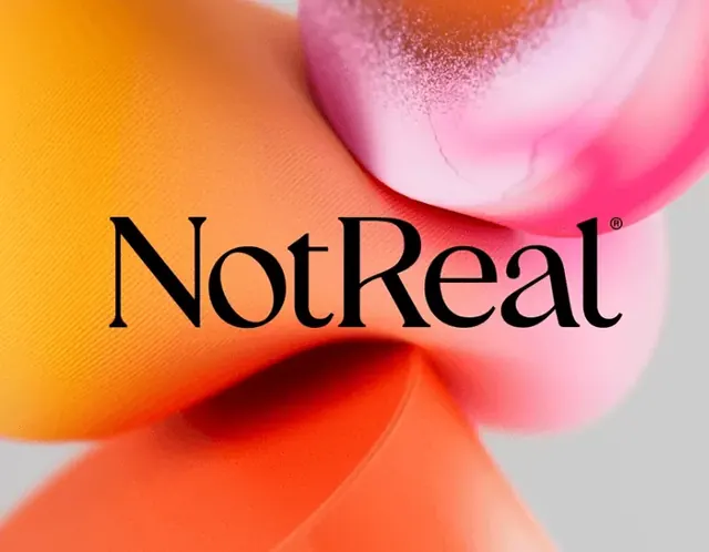 NotReal logo, luxury, minimal, dark