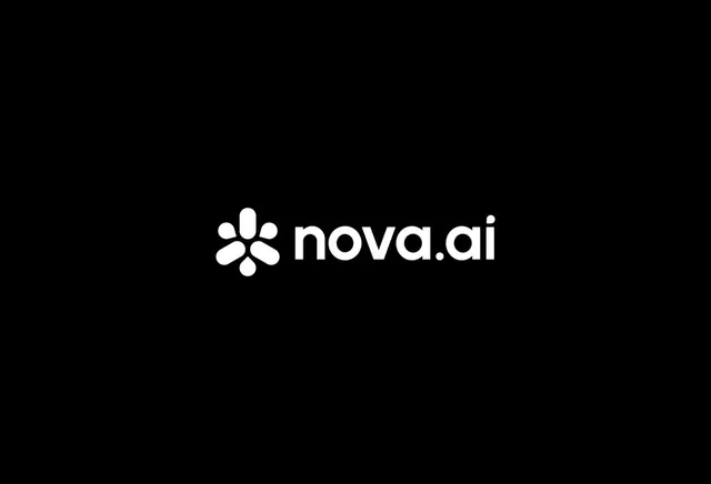 Nova AI logo, geometric, minimal, light
