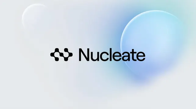 Nucleate logo, geometric, minimal, dark