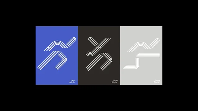 Dansk Atletik logo identity, editorial, minimal, monochrome