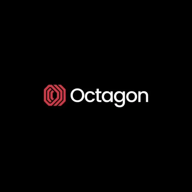 Octagon logo, geometric, minimal, warm