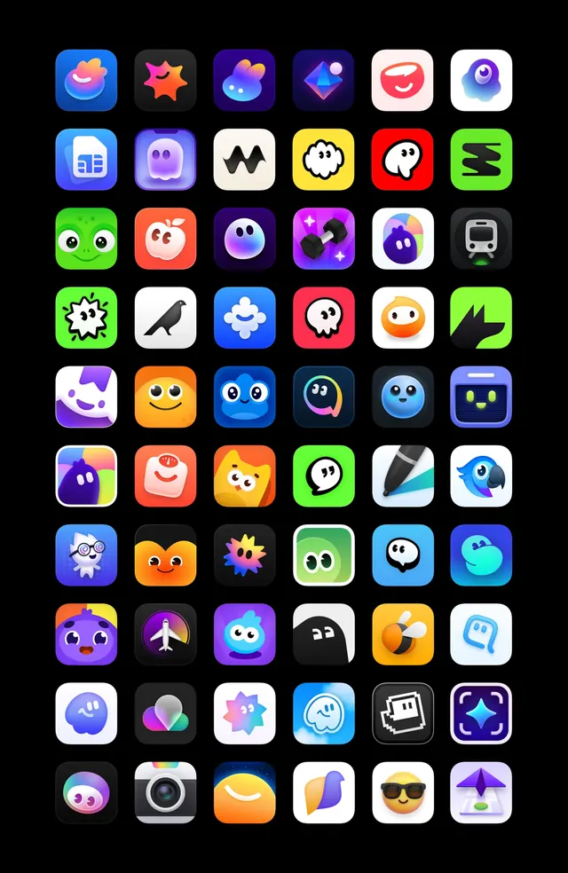 App Icon Collection, playful, dark