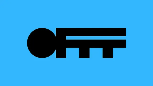 Offf Festival logo, geometric, minimal, dark