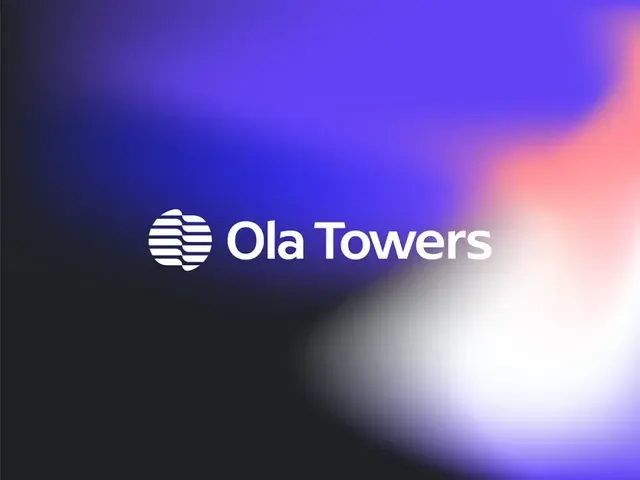 Ola Towers logo, geometric, minimal, light