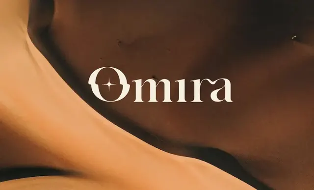 Omira logo, luxury, minimal, light