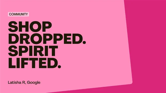 OnHand pink testimonial poster with oversized all-caps quote, typographic, minimal, vibrant