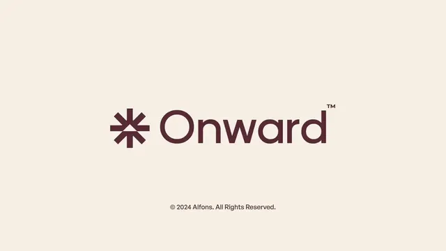 Onward logo, geometric, minimal, cool