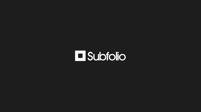 Subfolio wordmark dark background, minimal, swiss, dark