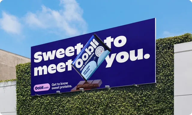 Oobli Sweet to meet you billboard, photographic, minimal, vibrant