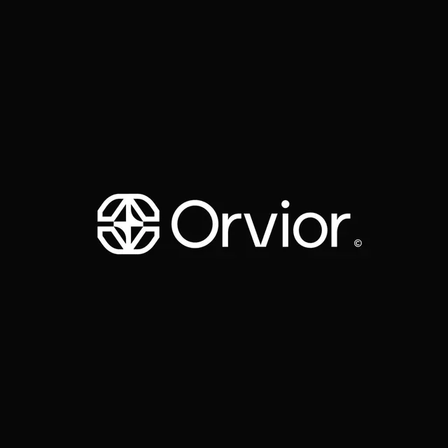 Orvior logo, geometric, minimal, light