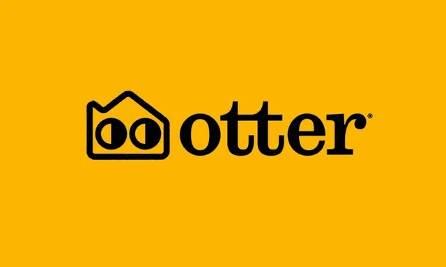 Otter logo, geometric, minimal, dark