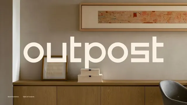 Outpost logo, geometric, minimal, light