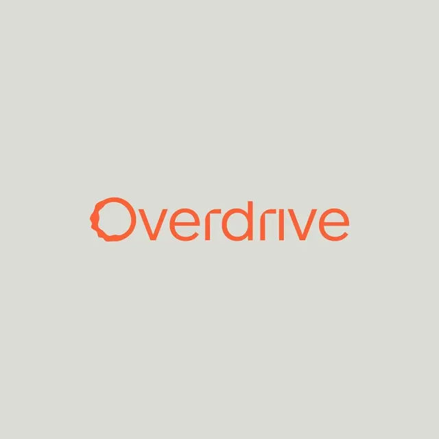Overdrive logo, geometric, minimal, warm
