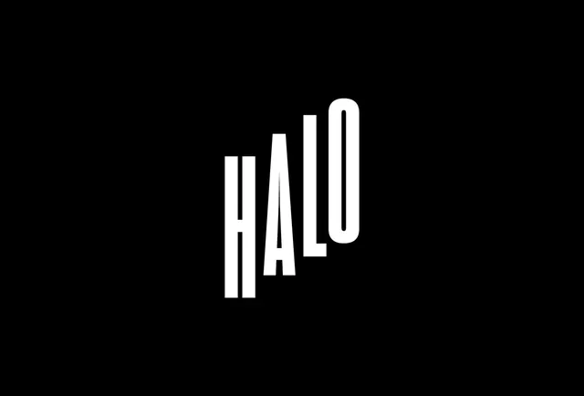 Bold minimal wordmark with perspective depth effect, minimal, technical, light