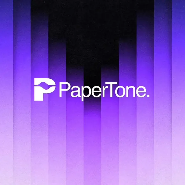 PaperTone logo, geometric, minimal, light